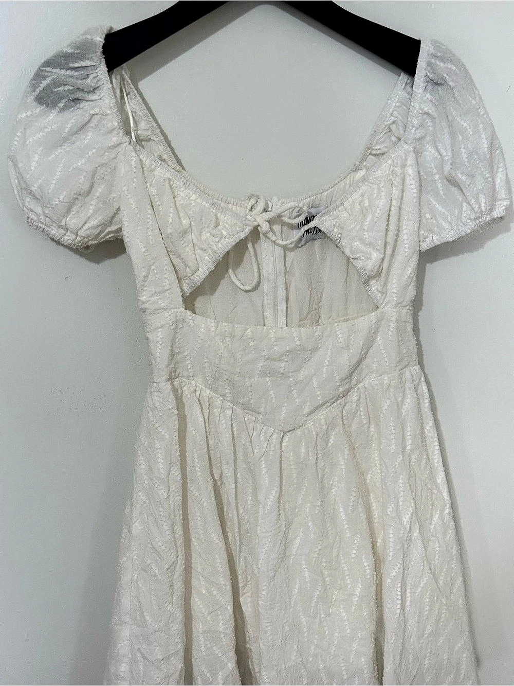 Princess Polly Caria Mini Dress White Puff Sleeve XXS Like New